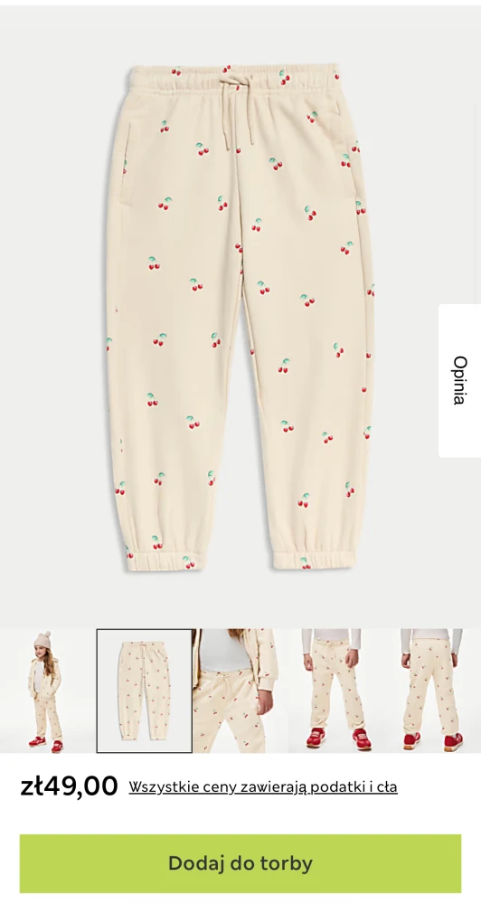 Joggery z nadrukiem w wiśnie z mieszanki z przewagą bawełny (2–8 lat)  ECRU  Joggery  M&amp;S PL.png